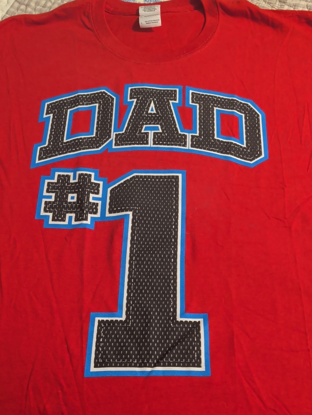 "DAD #1" Red Graphic Tee